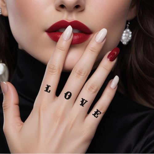 20 Sheet Letter Temporary Tattoos, Waterproof Fake Tattoos