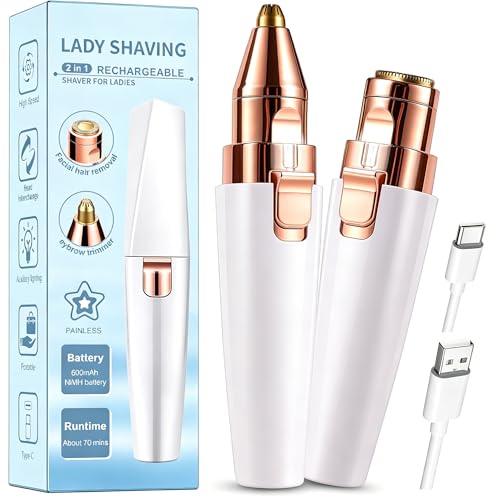 2-in-1 Electric Facial Hair Remover & Eyebrow Trimmer for Women