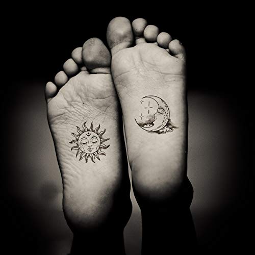 15 Sheets Waterproof Temporary Tattoo Stickers Tiny Cute Halloween Skull Whale Eye Bone Face Words Sun Moon Totem Arm Hand Pattern Perfect for Parties, Events and More