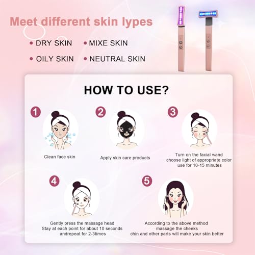 6-in-1 LED Light Therapy Wand for Face & Eyes