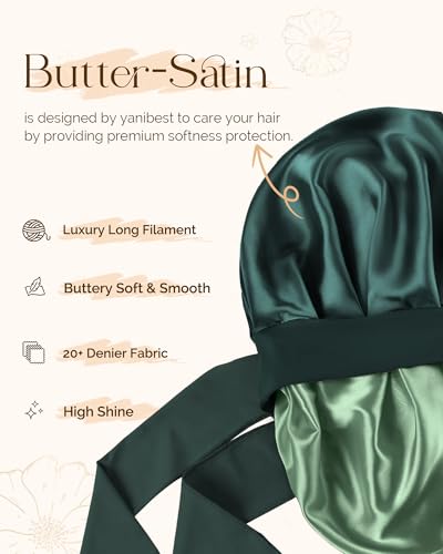 YANIBEST Adjustable Double Layer Satin Bonnet for Sleep