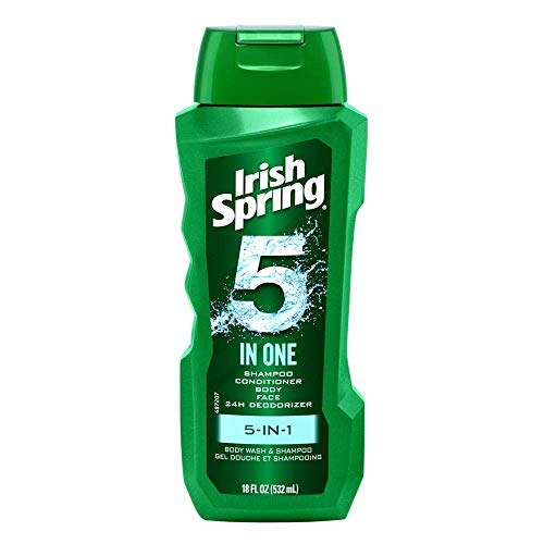 Irish Spring Body Wash & Shampoo - 5 in 1 - Net Wt. 18 FL OZ (532 mL) Per Bottle - Pack of 3 Bottles