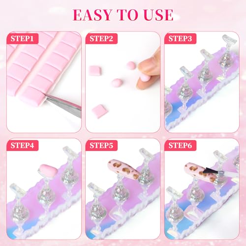 ANGNYA Magnetic Nail Stand Set – Aurora Display Holder for Press On Nails