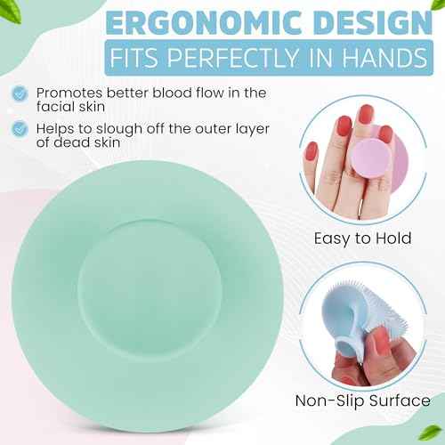 4 PCS Face Scrubber - Premium Silicone Brush and Face Exfoliator Scrubber for Deep Cleansing, Facial Exfoliating, and Pore Cleaning; Ideal Brush for Women and Men, Skin Care Essential