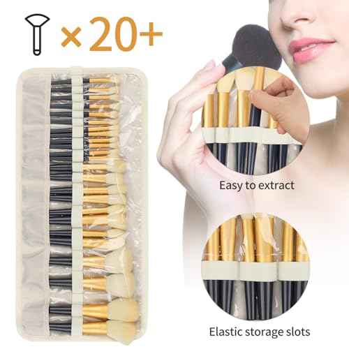 OCHEAL Makeup Brush Holder,Makeup Brush Organizer,Travel Makeup Brushes Bag Cosmetic Bags Pouch for Women Cosmetic Brushes Makeup Artist - Floral