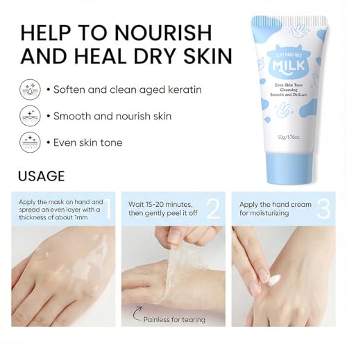 Milk Skincare Set 7-in-1 for Kids & Teens Girls, Gentle Milk Extract Bathing Cleaning Kit with Hand Cream, Hand Wax, Nourishing Soap, Mud Mask, Hydrating Balm Stick, Hair Removal, Makeup Bag(Set C)