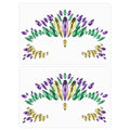 Mardi Gras Face Gem Stickers – Self-Adhesive Glitter Jewels, 2 Sheets