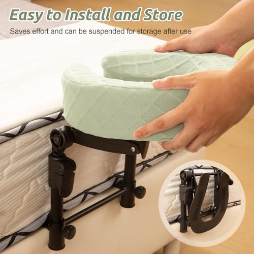 Adjustable Massage Headrest for Bed with Memory Foam Pillow