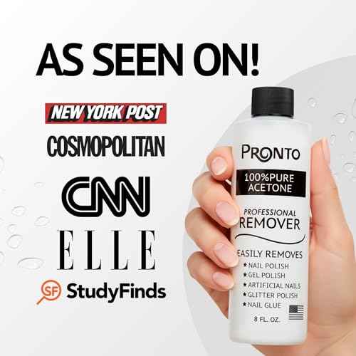 Pronto Acetone Nail Polish Remover 8 Fl Oz with Manicure Kit - Includes Nail File, Buffer, Pusher, Scraper - Pure Acetone 100 Percent - Quick & Professional Gel Acrylic Nail Remover Kit