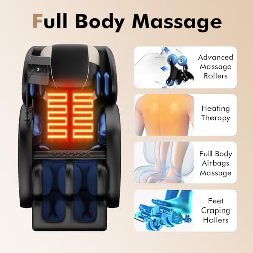 AYJOIR Zero Gravity Massage Chair - Full Body Shiatsu Recliner with Heat