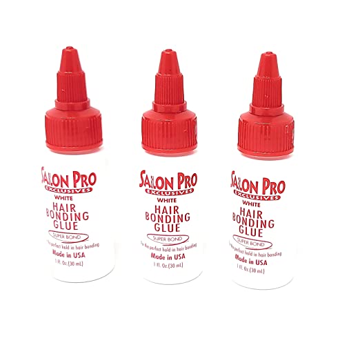 Salon Pro White Hair Bonding Glue - Super Bond 1 Oz (Pack of 3)