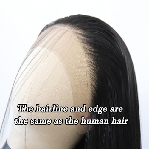 Black Lace Front Synthetic Wig - Pre Plucked, Heat Resistant