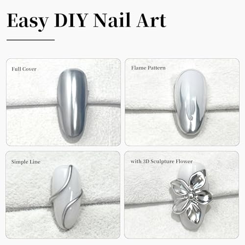 Silver Chrome Gel Polish 0.5oz - Mirror Nail Art