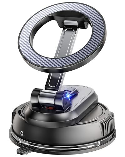 MagSafe Car Mount with 89LBS Suction Base & Detachable Magnetic Head