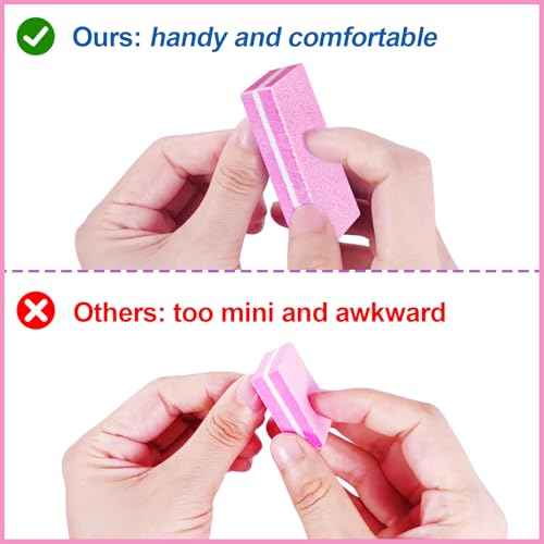 Nail Buffers (30 Pack), Buffer Block Nail File for Acrylic Nails and Natural Nails, 100/180 Grit Small Nail Buffer Block Bulk Buffing Blocks for Nail Buff Professional Manicure File Blocks Hot Pink