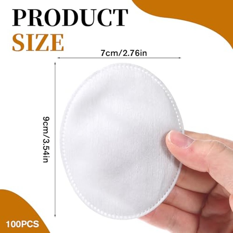 100 Pcs Large Oval Cotton Pads, Soft Lint-Free Makeup Remover