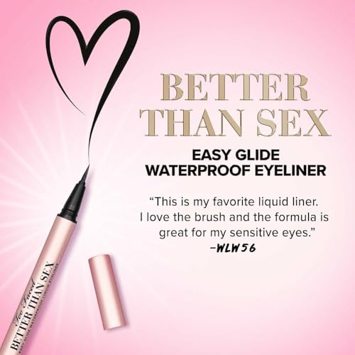 Too Faced Better Than Sex Easy Glide Waterproof Liquid Eyeliner, 0.02 fl oz., Black