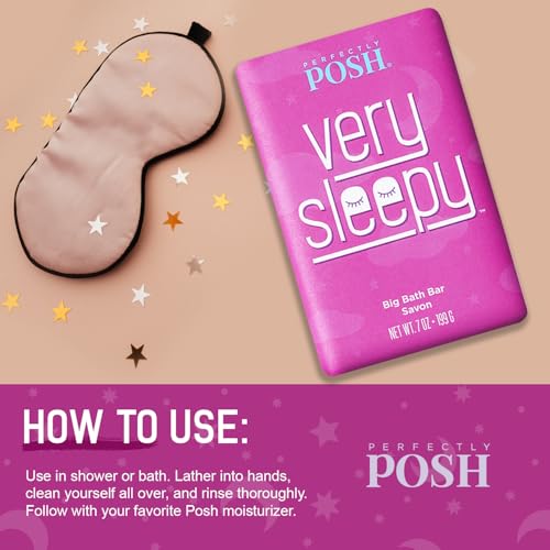 Perfectly Posh - Very Serene Big Bath Soap Bar - Soothing and Moisturizing Soap with Lavender & Shea Butter - for Rejuvenating Bath Time - 7oz
