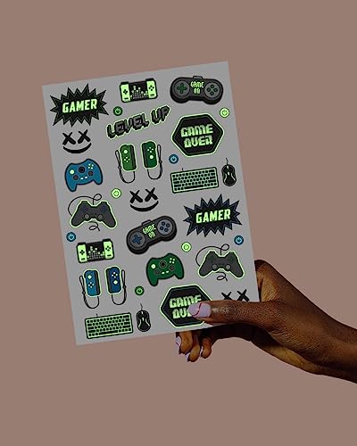 Video Game Temporary Tattoos - 40 Glow in Dark Designs