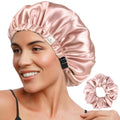 YANIBEST Double Layer Adjustable Satin Bonnet for Curly Hair