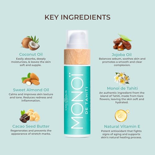 COCOSOLIS MONOI Tanning Bed Lotion Accelerator ? Organic Tanning Oil with Vitamin E & Monoi de Tahiti ? Tanning Lotion for a Fast Intensive Tan ? Chocolate Tan ? Nourishing Body Lotion (3.72)