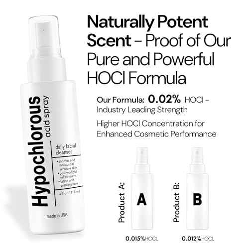 BodyJ4You Hypochlorous Acid Spray for Face Cleaner - HOCL Facial Toner Acne Sensitive Skin - HOCL Molecule Spray Topical Skin Redness Relief Breakouts - Piercing Aftercare Solution Fine Mist - 4 Fl Oz