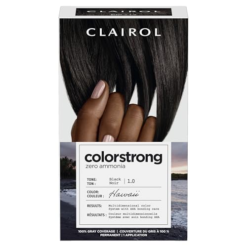 Clairol ColorStrong Permanent Hair Dye Black Ammonia-Free 1.0 - Gray Coverage