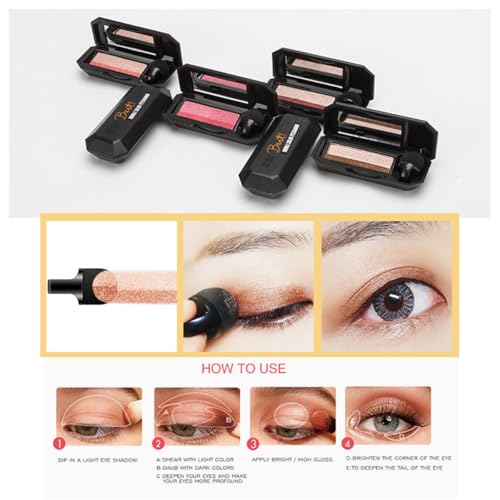 Dual Color Eyeshadow,Waterproof Glitter Eye Shadow,Smooth Texture Highly Pigmented Dual-Color Eyeshadow Shimmer Long Lasting For Eye Makeup(02#)