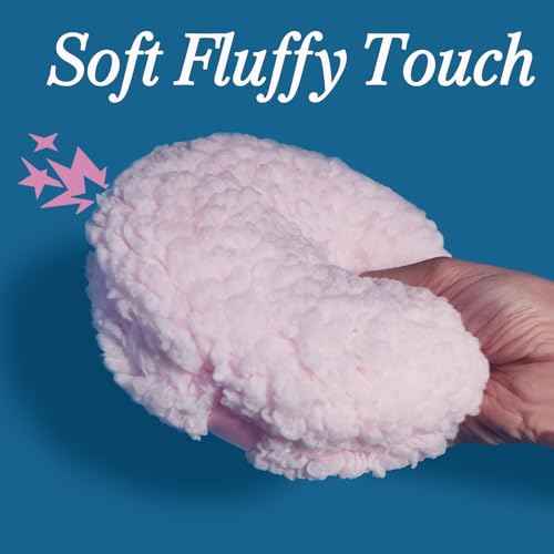 6" Large Powder Puff for Body Powder, Soft Body Dusting Powder Puff with Container, Washable, Quick Even Application, Pink