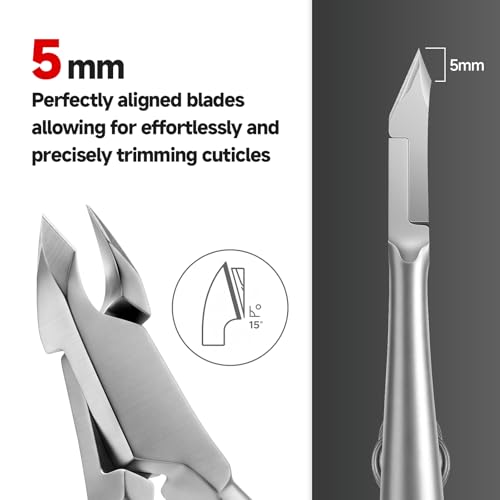 Professional Cuticle Nippers 5mm Blade Stainless Steel Manicure Tool