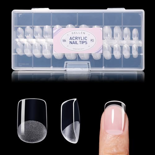 Gellen Extra Short Square Nail Tips - 504pcs Clear Press-On Nails
