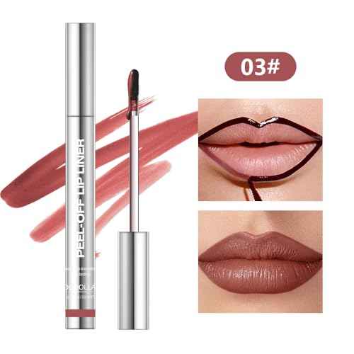 4Pcs Peel Off Lip Liner Stain Set - Long-Lasting, Smudge-Proof, Waterproof Nude Matte Lip Tint, Non-Fading Peel Off Lip Color, Effortless Precision & Full Coverage, 24H Color Hold