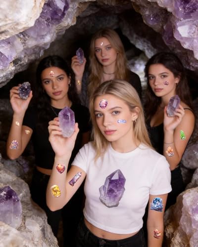 Crystal Temporary Tattoos - 244 Gems Diamond Party Decorations