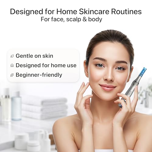 Wireless Cosmetic Pen Device for Home Use Beauty Tool for Face Scalp and Body Rechargeable with Adjustable Settings