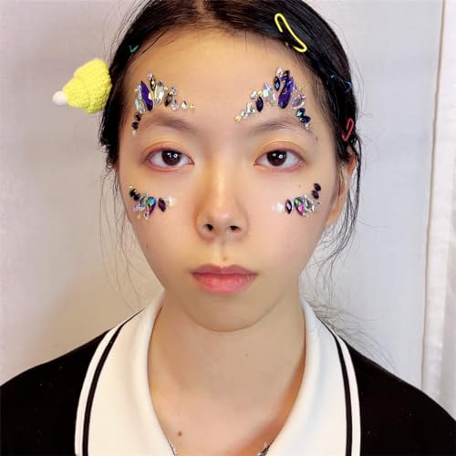 Topz Purple Face Gems Stickers - Festival Halloween Jewels