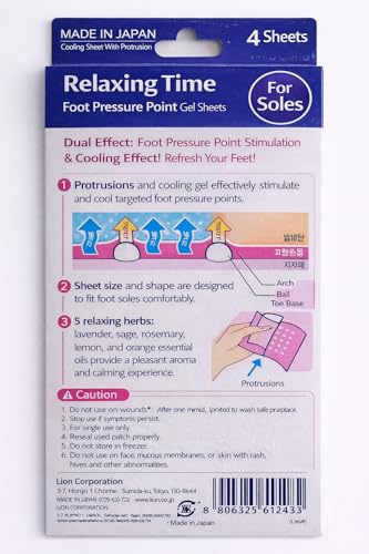 Foot Cooling Gel Patches with Pressure Nodes - 4 Sheets for Foot Relief & Refreshing Comfort