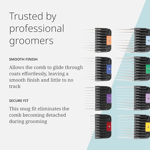 Wahl Pro Animal Stainless Steel Attachment Comb Set - 8 Guide Combs