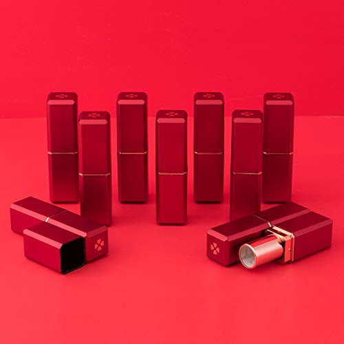 10Pcs Red Square Lipstick Tubes DIY Lip Balm Container