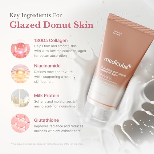 medicube Collagen Milky Glazed Wrapping Mask & Jelly Brush Duo | Daytime Wrapping Mask for Instant Radiance and Glazed Skin | Prep, Hydrate, and Glow with 130Da Collagen and Milk Protein
