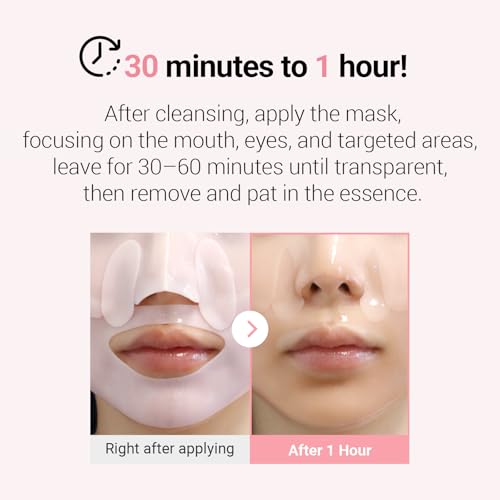 Peach Fit Collagen Gel Mask, A hydrogel mask with 300Da collagen and 12 peptides to smooth pores and improve skin texture. (39g x 5ea)