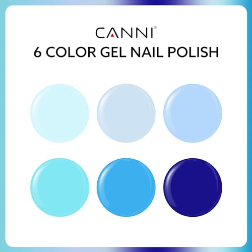 CANNI Navy Blue Gel Nail Polish Set - 6 Pack 9ml HEMA-Free Long Lasting Manicure (Variation: 2313-Blue Ocean)