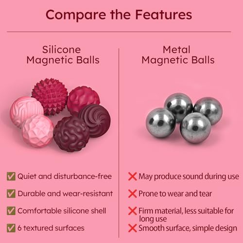 PARTY TONIGHT Red Silicone Magnetic Fidget Balls Set - 6PCS Stress & Anxiety Relief Toys for Adults & Teens
