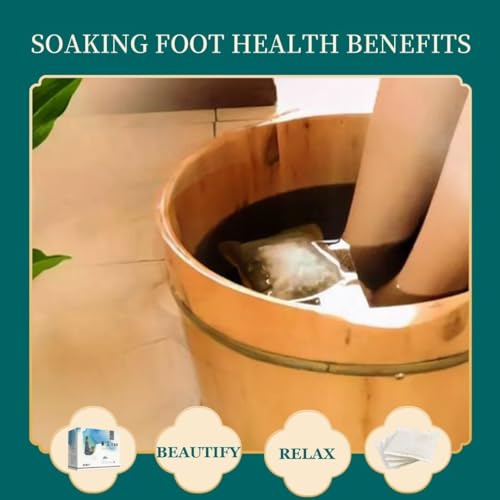 Natural Ginger & Mugwort Herbal Foot Soak Bags - Relaxing Foot Bath (30 Pack)