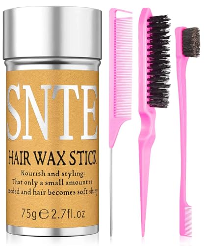 Hair Wax Stick & Edge Brush Set – Frizz Control & Flyaway Smoothing