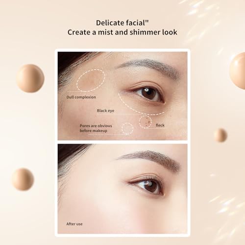 BLUE LOVE Cushion Liquid Foundation - Lightweight, Long-Lasting Concealer & Tinted Moisturizer for Flawless Face Makeup, Perfect for Mature Skin (Ivory)