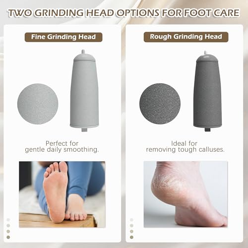 Electric Foot Callus Remover with 2 Roller Heads - Rechargeable & Portable