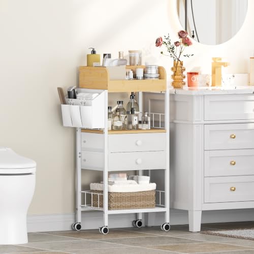 Large Makeup Organizer Cart with Drawers & Baskets - Snughome