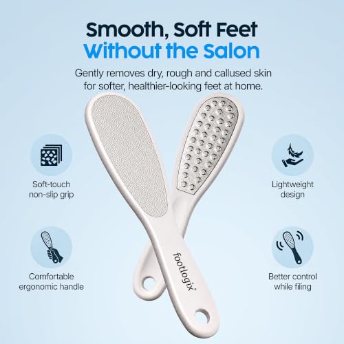 Footlogix Double-Sided Stainless Steel Foot File - Pedicure Callus Remover