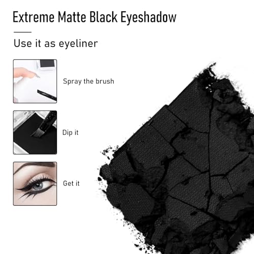 BEPHOLAN Matte Black Eyeshadow Palette - Full Coverage Goth Makeup