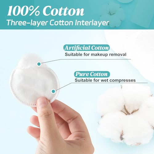 Premium Cotton Rounds, 100 Count (Pack of 30) Cotton Pads for Face, 100% Cotton Makeup Remover Pads, Soft & Non-Irritating for Most Skin Types